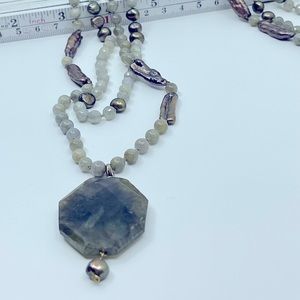 Labradorite and Pearls with optional pendant
